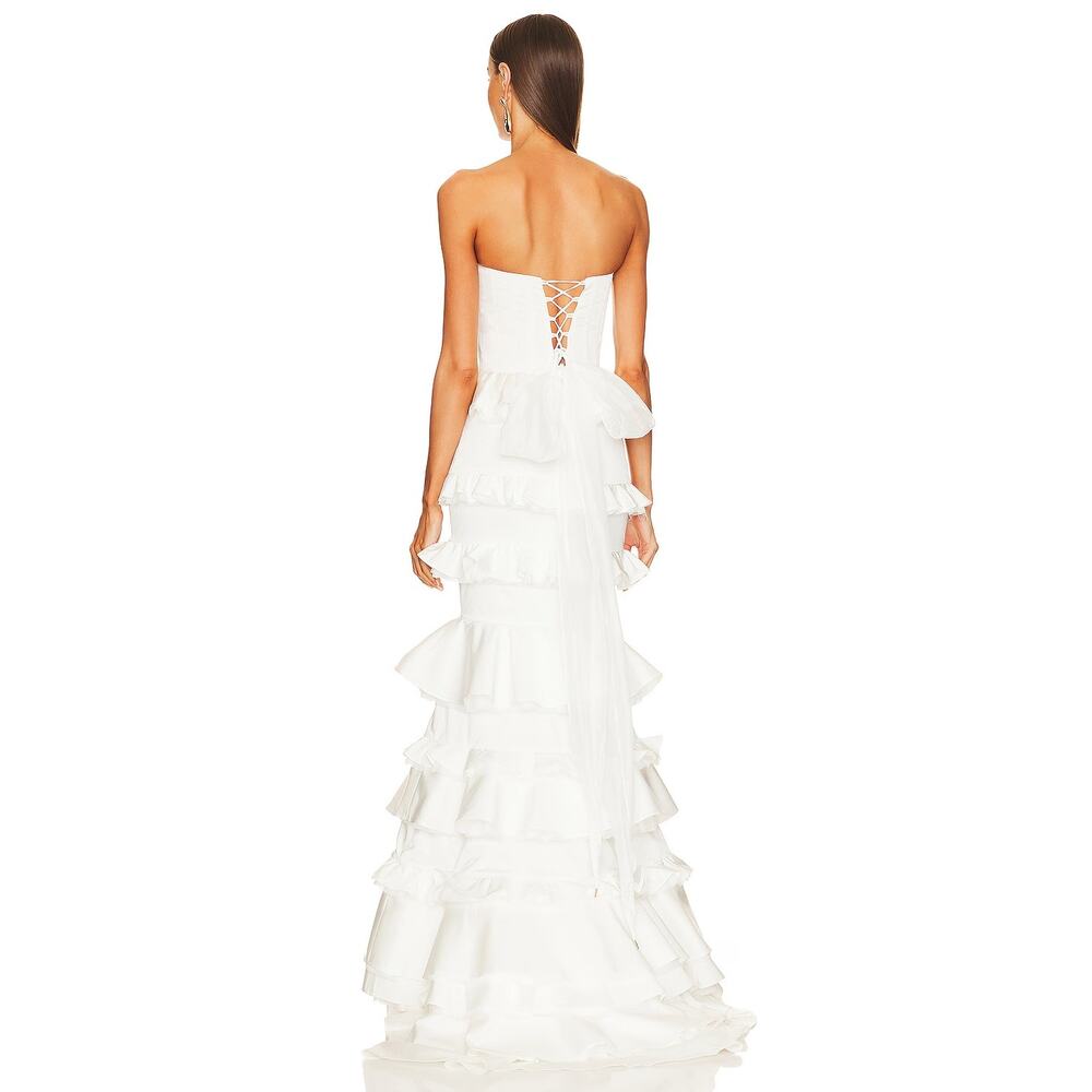V Chapman Milano Tiered Ruffle Maxi Skirt Bridal Wedding Garden Party Formal 0 - Picture 2 of 10